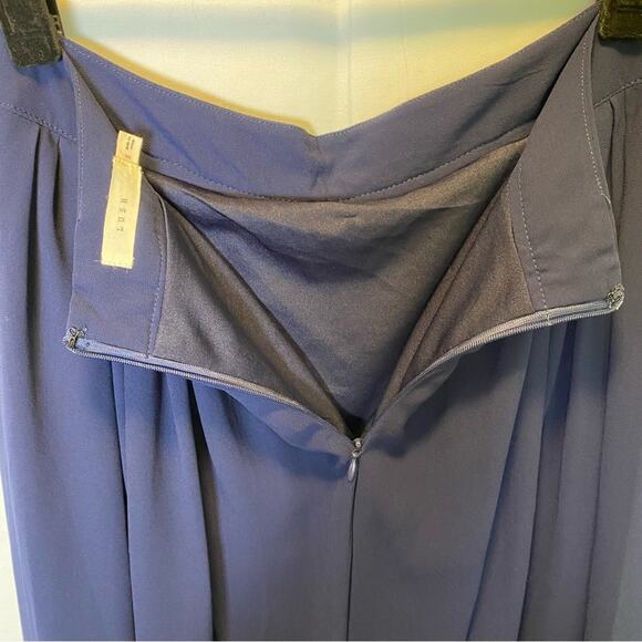 Lush Women's Sheer Maxi Skirt Size Small Colorblock Pleated Double High Slit - Picture 10 of 12